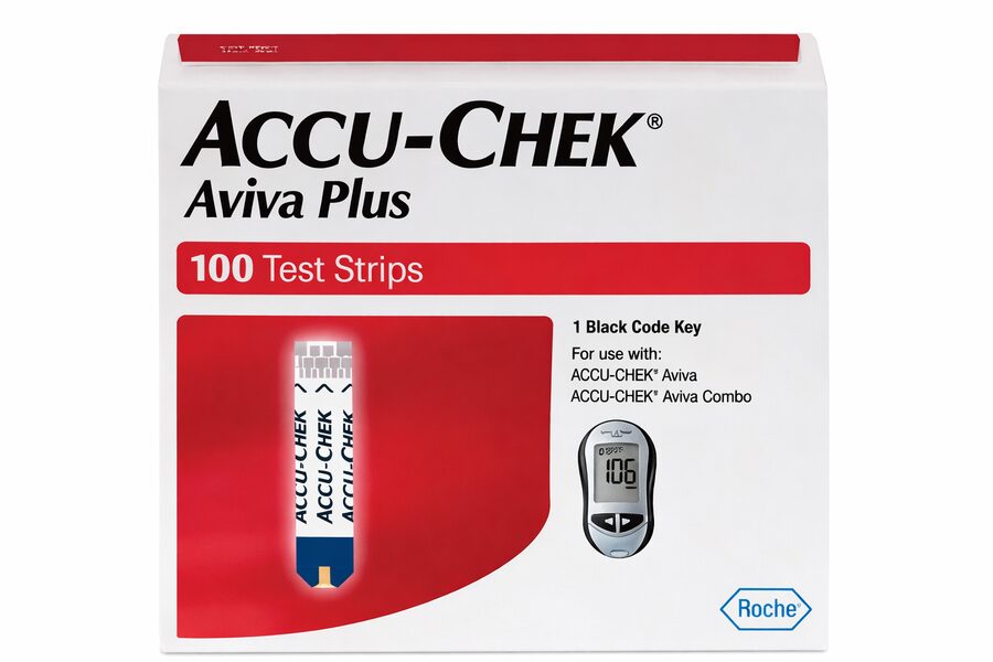 Sealed Accu-Chek diabetic test strip boxes
